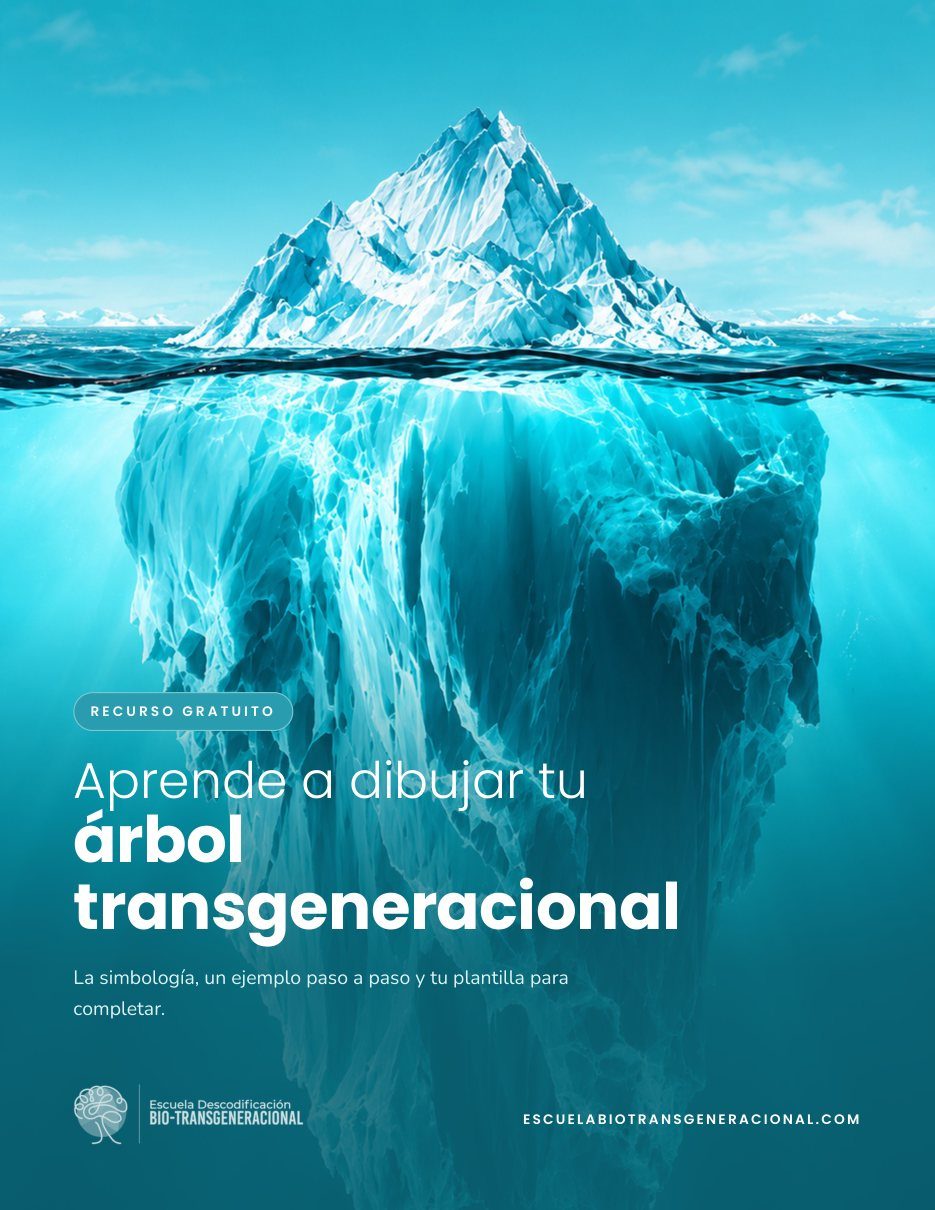 Portada de la guía: un iceberg y el título Aprende a dibujar tu árbol transgeneracional